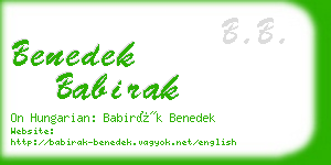 benedek babirak business card